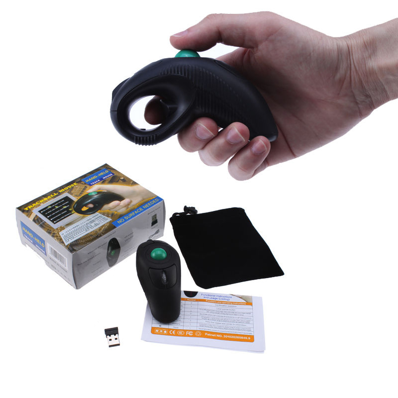 USB Wireless PC Laptop Finger HandHeld Trackball Mouse Mice w/ Laser